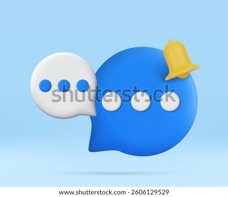 3D Notification Ring Bell Icon for Social Media Reminders, Subscription Notices, Inbox Messages, Subscription Alerts, and Important News Push Notifications. Vector illustration