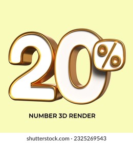 3d Zahl 20% Goldverkauf EPS