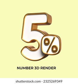 3d number 5% percentage gold sale eps