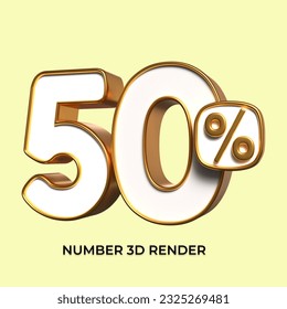 3d number 50% percentage gold sale eps