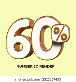 3d number 60% percentage gold sale eps