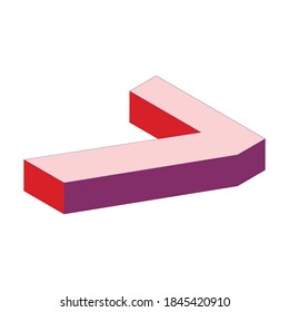 İsometric 3d number 7. Vector illustration