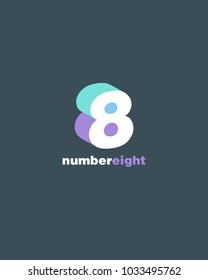 3D Number 8 eight vector template.
