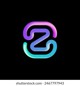 3d number 8, mathematical sign made from volumetric tubular