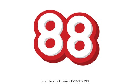 3D-Logo 88 Red Modern Cool