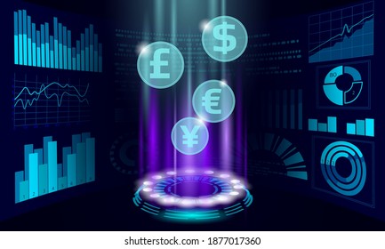 Número 3D flujo de datos en línea acuerdo de financiación de mercado. Comercio electrónico en la web. Banner de baja polilla de exitosa red web. Ilustración de vector de conexión a internet internacional poligonal