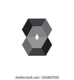 3D number eight logo design vector