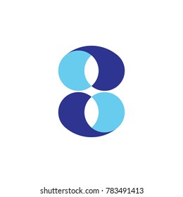 3D Number Eight logo design vector