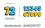 3D Number font. Beautiful elegant numerals. Vintage and old school retro typographic. Vector Illustration numbers.