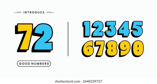 3D Number font. Beautiful elegant numerals. Vintage and old school retro typographic. Vector Illustration numbers.