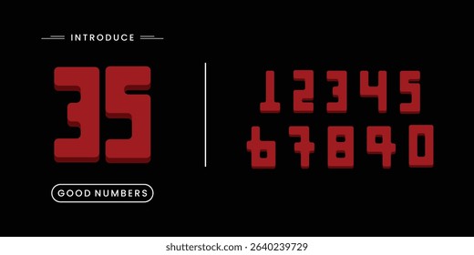 3D Number font. Beautiful elegant numerals. Vintage and old school retro typographic. Vector Illustration numbers.