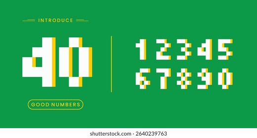 3D Number font. Beautiful elegant numerals. Vintage and old school retro typographic. Vector Illustration numbers.