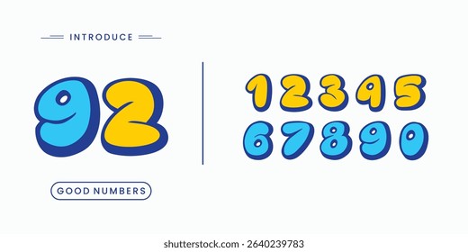 3D Number font. Beautiful elegant numerals. Vintage and old school retro typographic. Vector Illustration numbers.