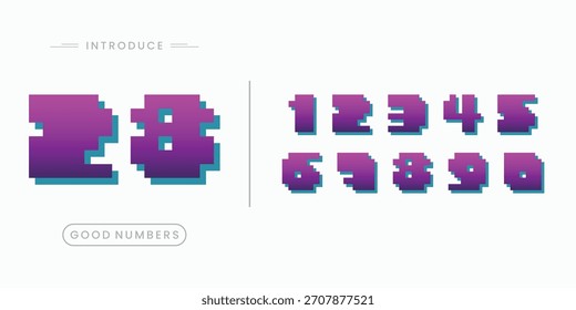 Fuente de número 3D. Hermosos números elegantes. Antiguas y tipografía retro de la vieja escuela. Números de Ilustración vectorial.