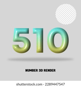3D number gradient tosca yellow color