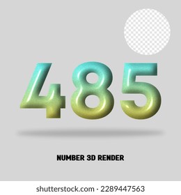 3D number gradient tosca yellow color