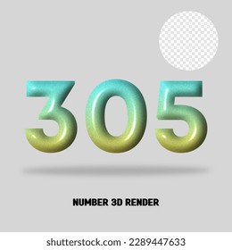 3D number gradient tosca yellow color