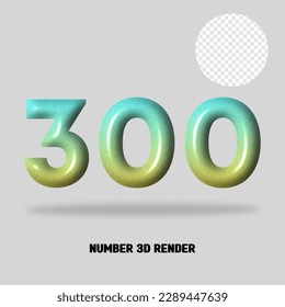 3D number gradient tosca yellow color