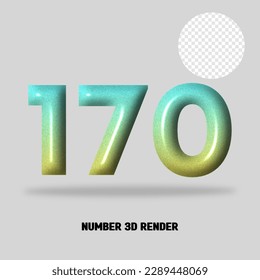 3D number gradient tosca yellow color