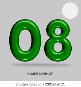 3D number green bottle color