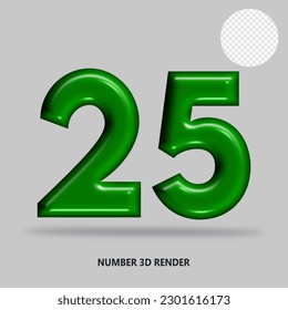 3D number green bottle color