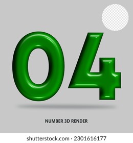 3D number green bottle color