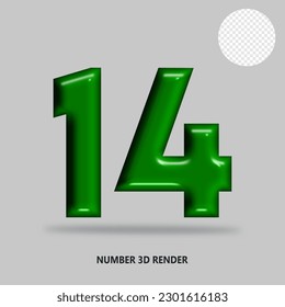 3D number green bottle color