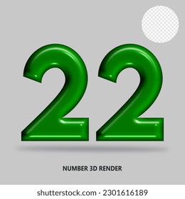 3D number green bottle color