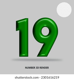 3D number green bottle color