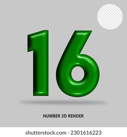 3D number green bottle color