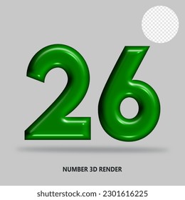 3D number green bottle color