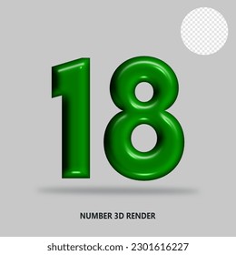 3D number green bottle color