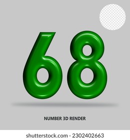 3D number green bottle color