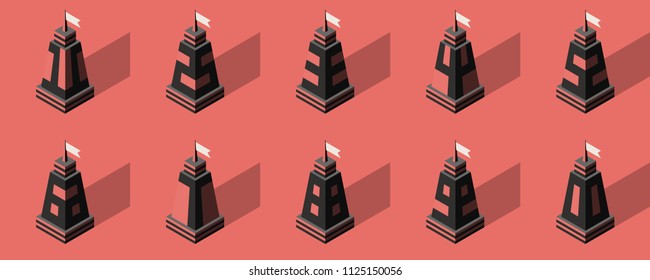 3D number icons. Vector set. Can be used for advertising and web design. 