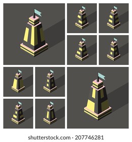 3D number icons. Vector set. Can be used for advertising and web design. 