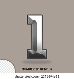 3D number with metal style