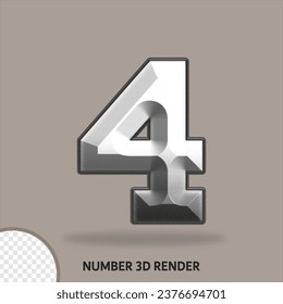 3D number with metal style