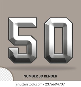 3D number with metal style