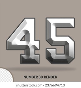 Número 3D con estilo metálico