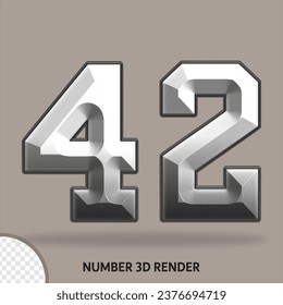 3D number with metal style