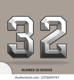 Número 3D con estilo metálico