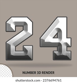 3D number with metal style