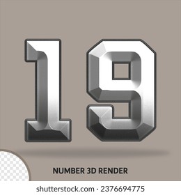 3D number with metal style
