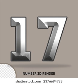 3D number with metal style