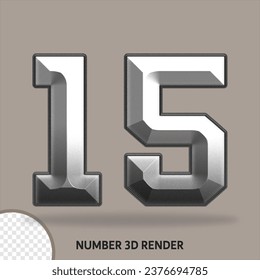 3D number with metal style