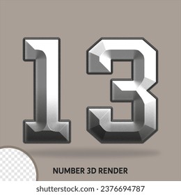 3D number with metal style
