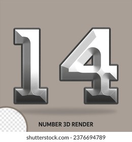 Número 3D con estilo metálico
