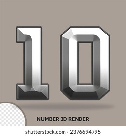 Número 3D con estilo metálico
