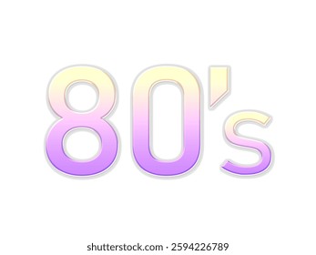 3D number templates from the 80's or made in 80's. Bright colors. Vector illustration.