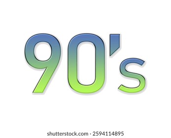 3D number templates from the 90's or made in 90's. Bright colors. Vector illustration.